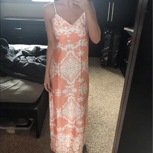 Print silk maxi dress